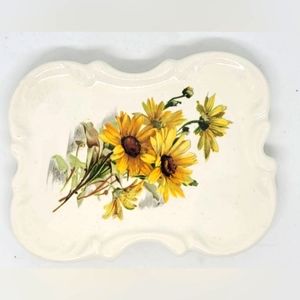 Vintage soap dish, soap dish, wild flower daisy, bathroom, Limoges, bathroom dec